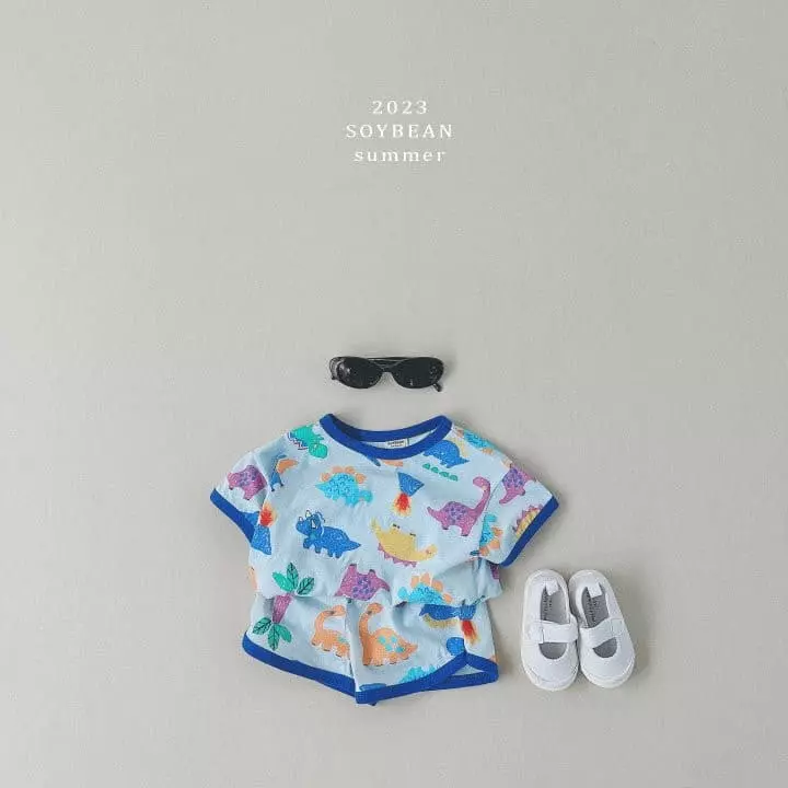 Soybean - Korean Children Fashion - #childrensboutique - Dino Top Bottom Set - 2