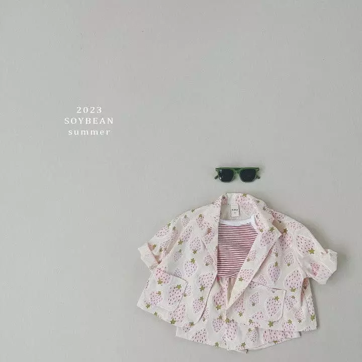 Soybean - Korean Children Fashion - #childrensboutique - Strawberry Top Bottom Set - 2