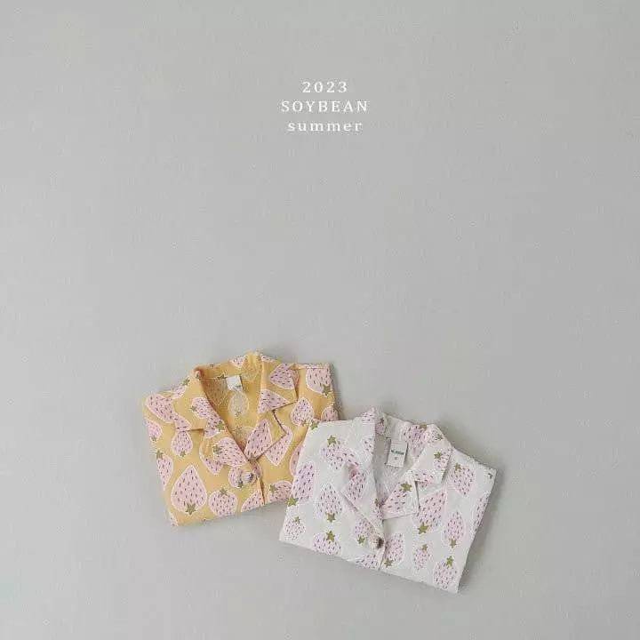 Soybean - Korean Children Fashion - #designkidswear - Strawberry Top Bottom Set - 3