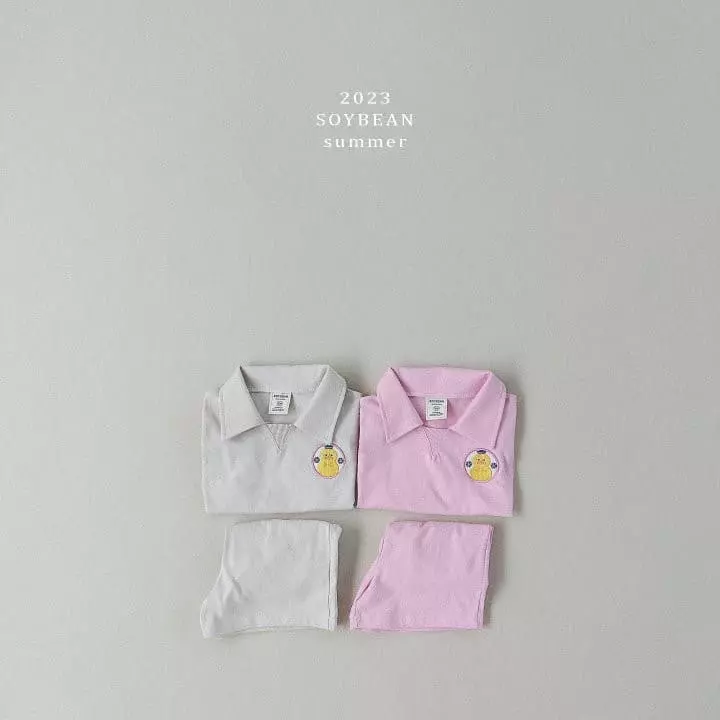 Soybean - Korean Children Fashion - #discoveringself - Duck Collar Top Bottom Set - 7