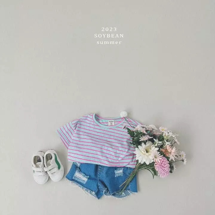 Soybean - Korean Children Fashion - #discoveringself - Vivid Stripes Tee - 2