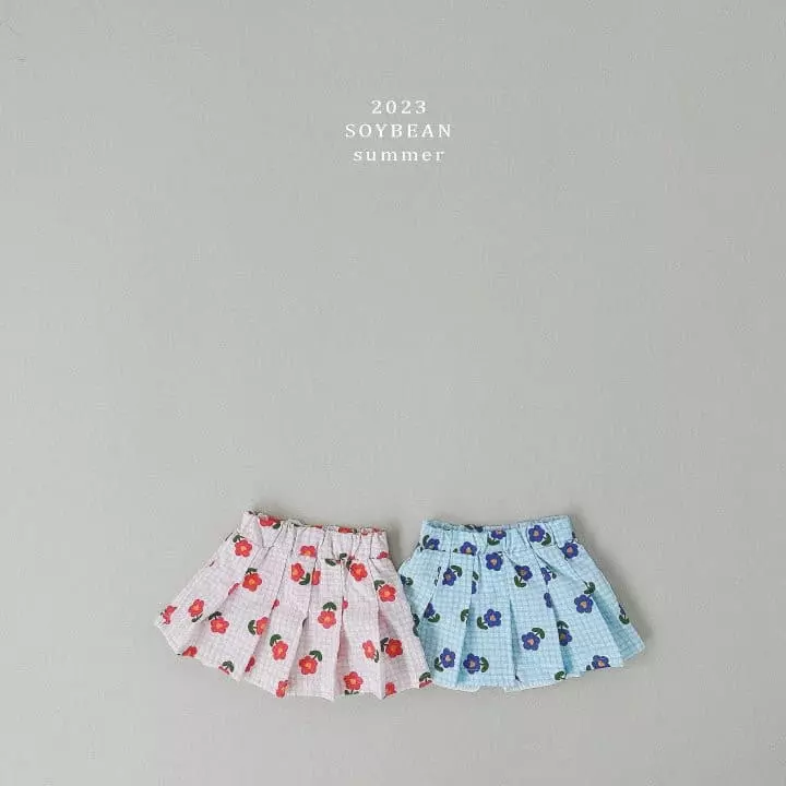 Soybean - Korean Children Fashion - #discoveringself - Check Flower Tennis Skirt - 7
