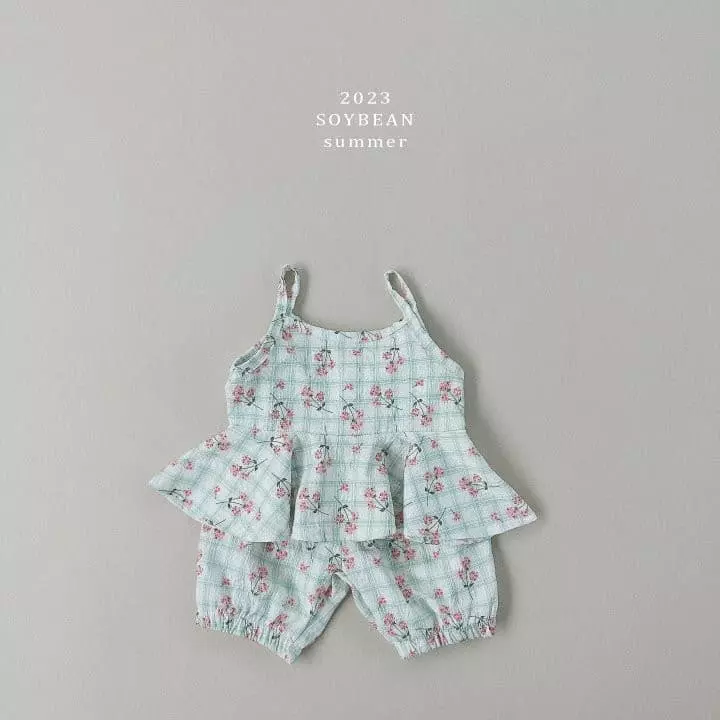 Soybean - Korean Children Fashion - #discoveringself - Cute Sleeveless Top Bottom Set - 6