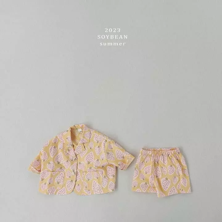 Soybean - Korean Children Fashion - #designkidswear - Strawberry Top Bottom Set - 4