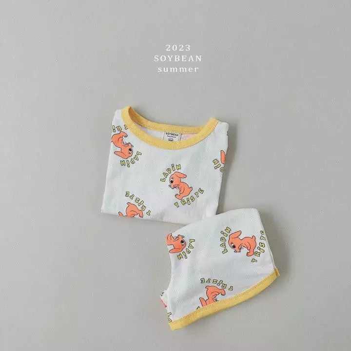 Soybean - Korean Children Fashion - #fashionkids - Bunnt Piping Top Bottom Set - 7
