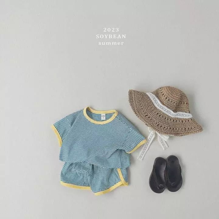 Soybean - Korean Children Fashion - #kidsstore - Stripes Top Bottom Set