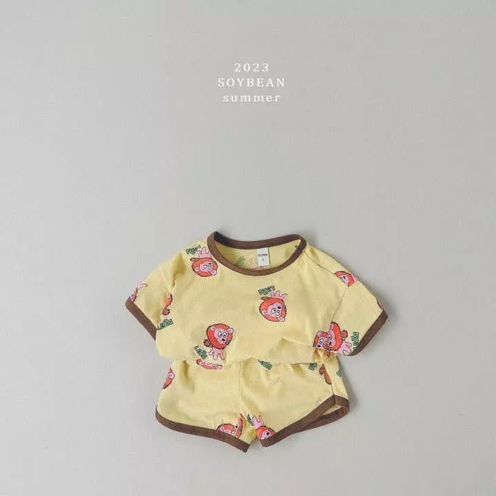 Soybean - Korean Children Fashion - #littlefashionista - Lion Top Bottom Set - 7