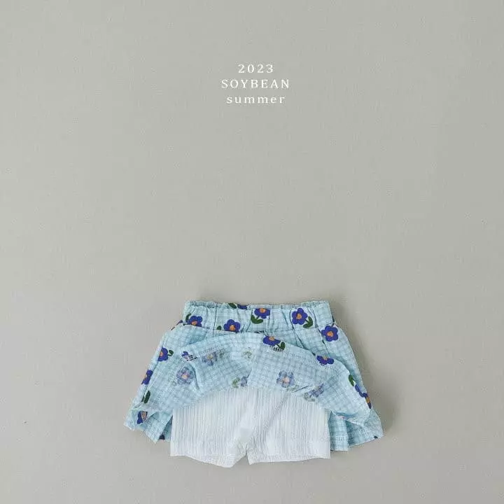 Soybean - Korean Children Fashion - #minifashionista - Check Flower Tennis Skirt