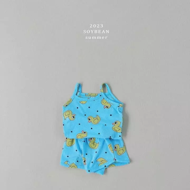 Soybean - Korean Children Fashion - #minifashionista - Lover Duck Top Bottom Set - 3