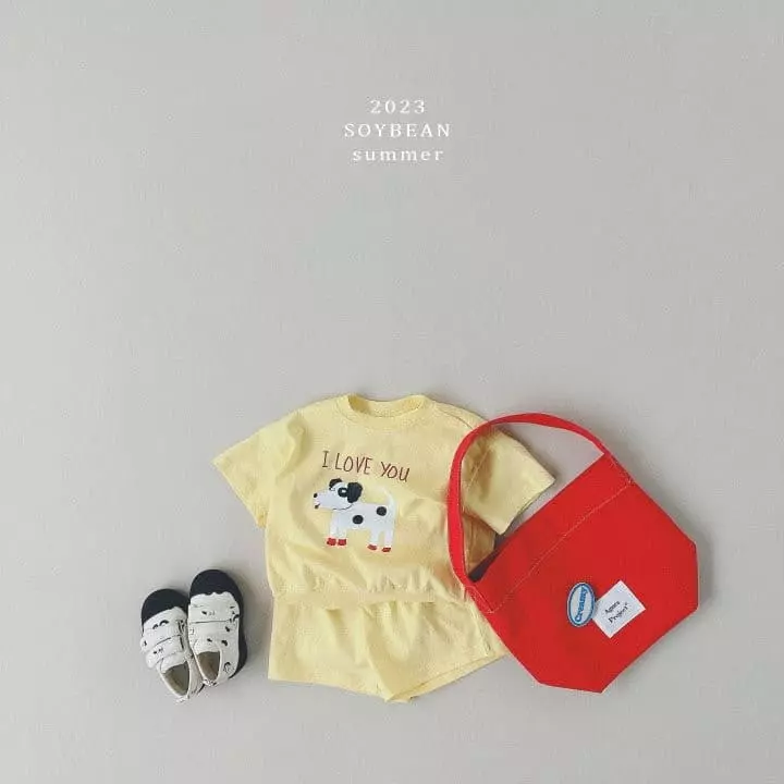 Soybean - Korean Children Fashion - #stylishchildhood - Merong Puppy Top Bottom Set - 3