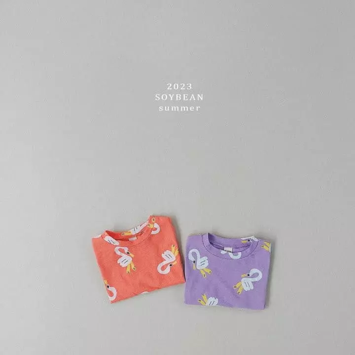 Soybean - Korean Children Fashion - #toddlerclothing - Swan Skirt Top Bottom Set - 3