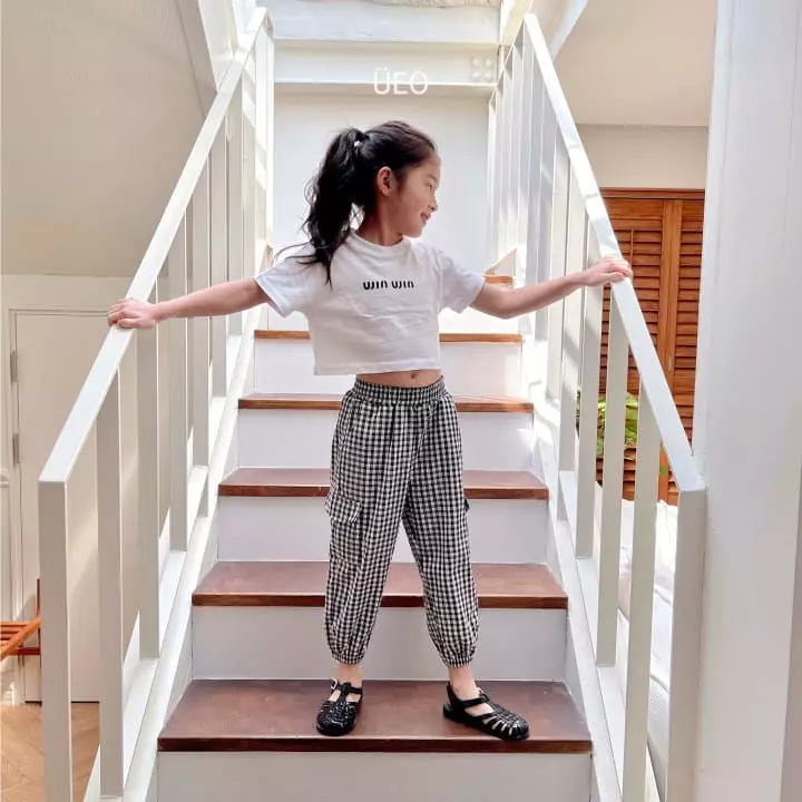 U Eo - Korean Children Fashion - #childofig - Check Gunbbang Pants