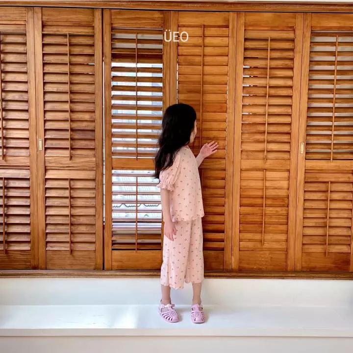 U Eo - Korean Children Fashion - #childrensboutique - Cherry Pleats Top Bottom Set - 5
