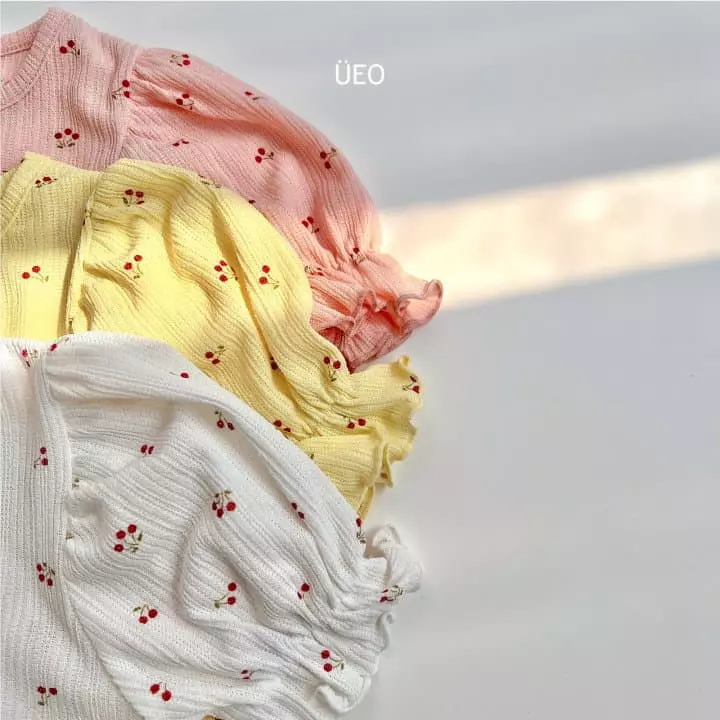 U Eo - Korean Children Fashion - #kidsshorts - Cherry Pleats Top Bottom Set - 9