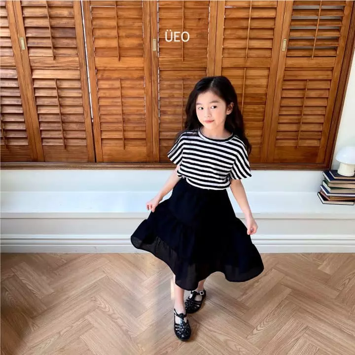 U Eo - Korean Children Fashion - #kidsshorts - Stripes Plat Tee - 4