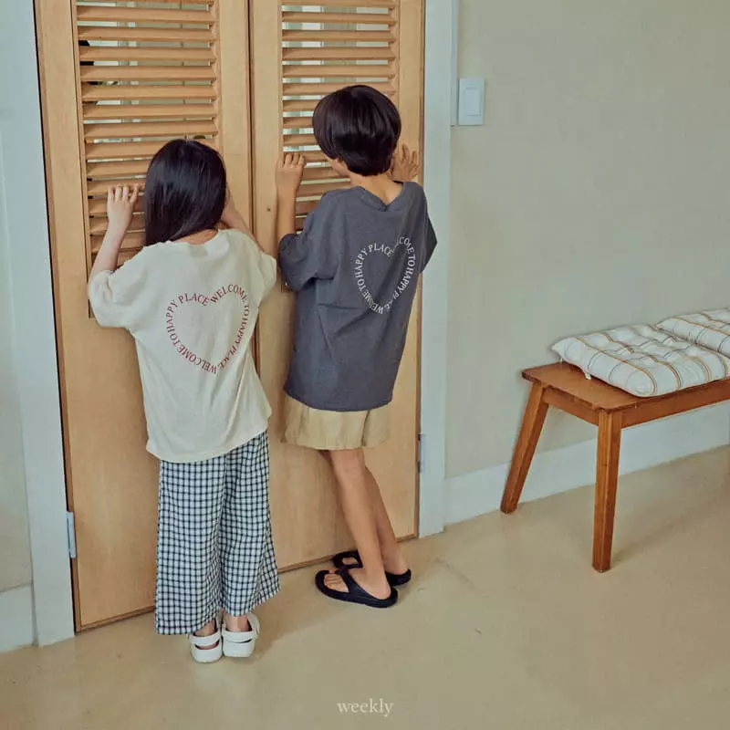 Weekly - Korean Children Fashion - #kidsshorts - Heart Lettering Tee - 5