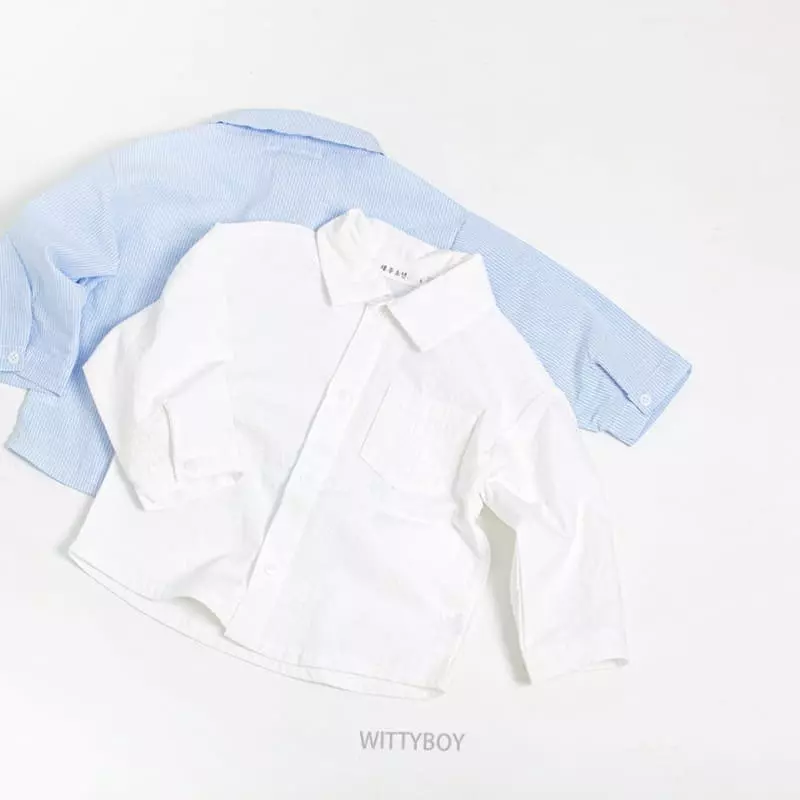 Witty Boy - Korean Children Fashion - #discoveringself - Sky Shirt - 2