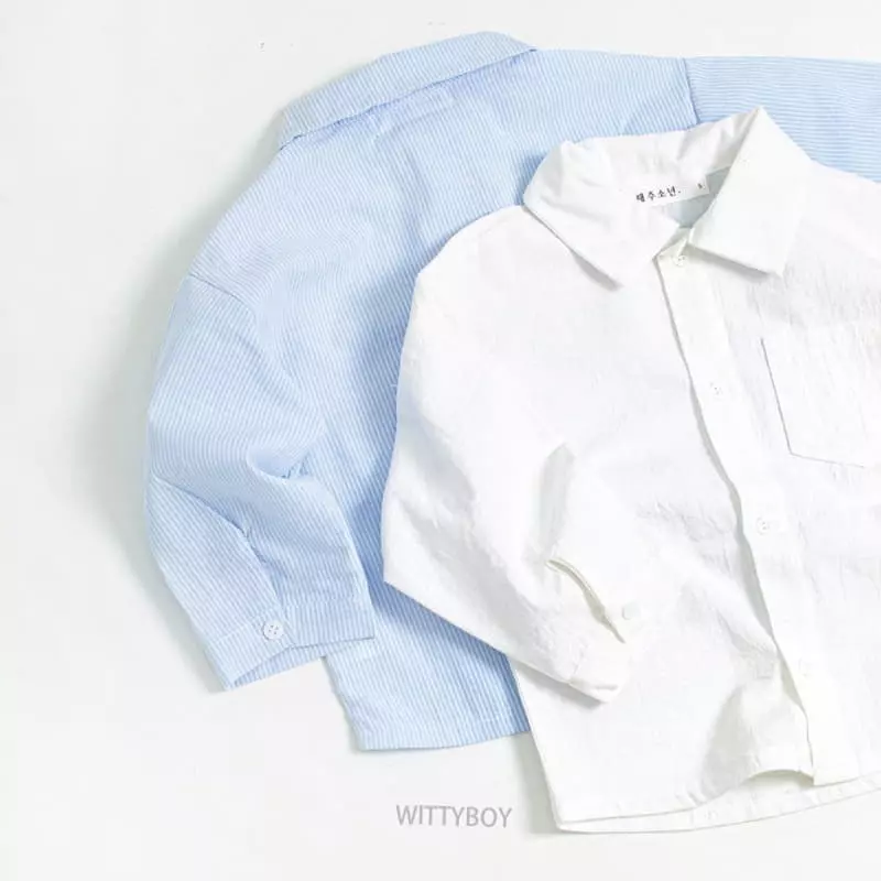 Witty Boy - Korean Children Fashion - #fashionkids - Sky Shirt - 4