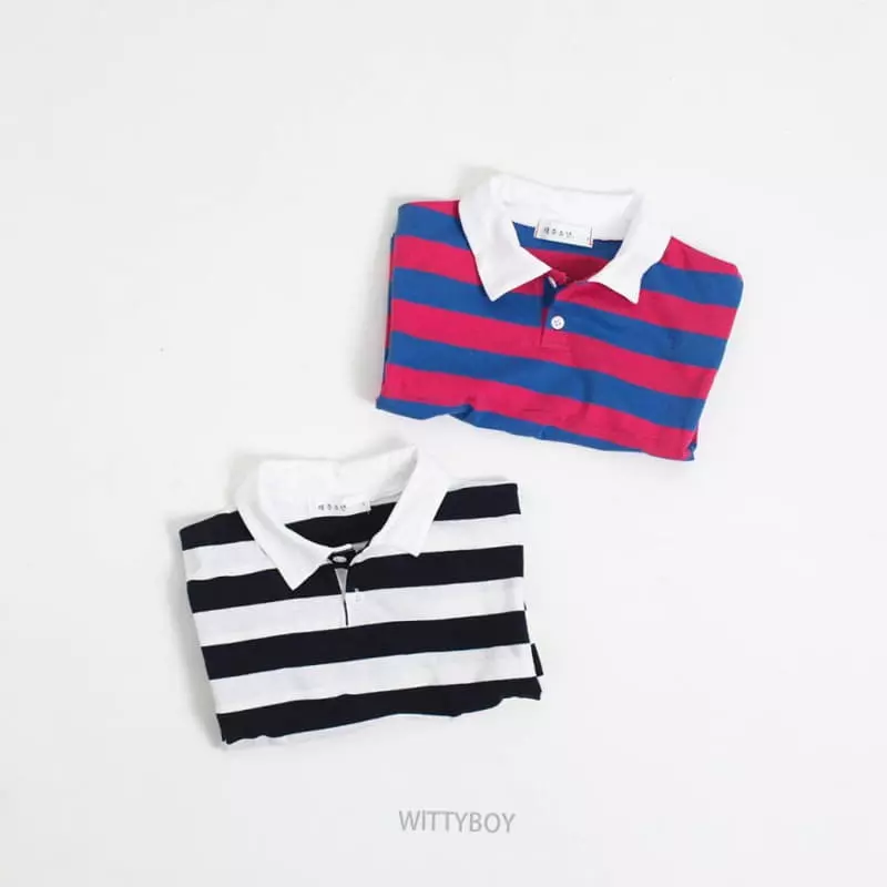 Witty Boy - Korean Children Fashion - #littlefashionista - Frime Collar Tee - 3
