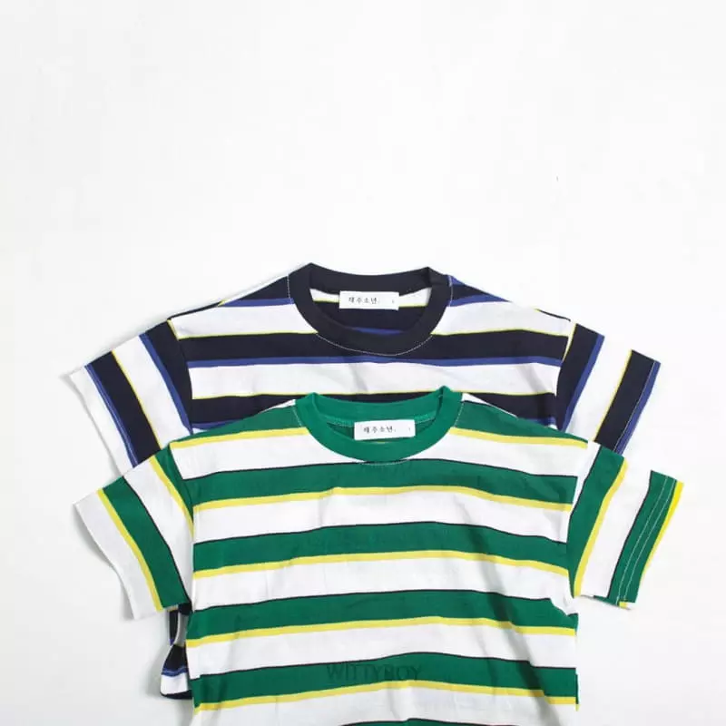 Witty Boy - Korean Children Fashion - #magicofchildhood - Freidns Stripe Tee - 4