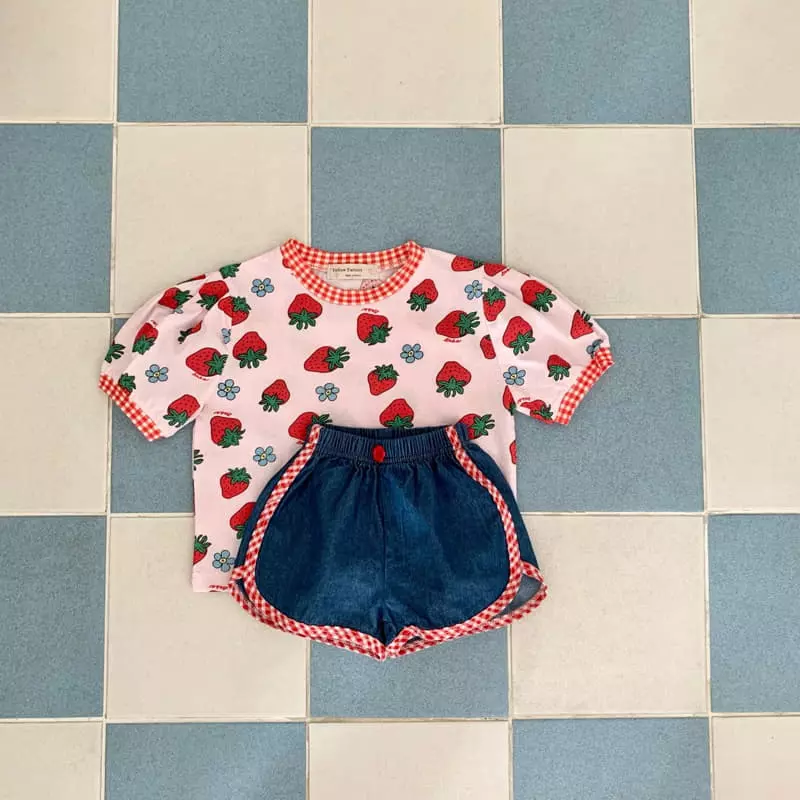 Yellow Factory - Korean Children Fashion - #littlefashionista - Check Denim Shorts - 2