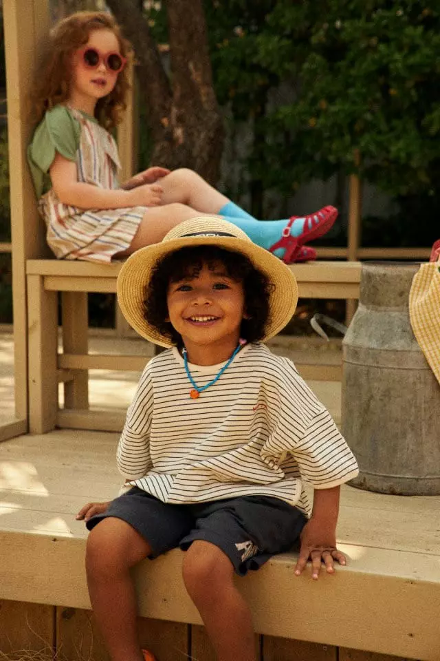 a-Market - Korean Children Fashion - #Kfashion4kids - U Stripes Tee - 2