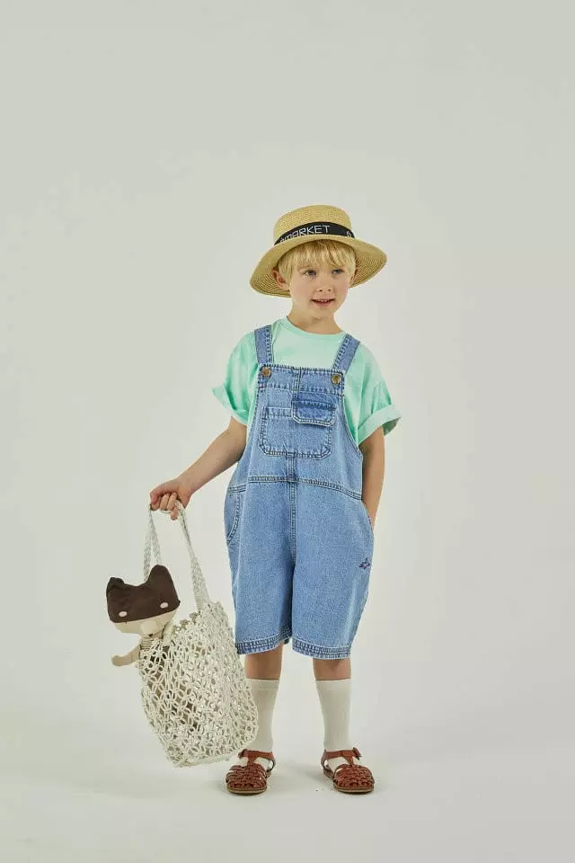 a-Market - Korean Children Fashion - #Kfashion4kids - Bird Denim Overalls - 8