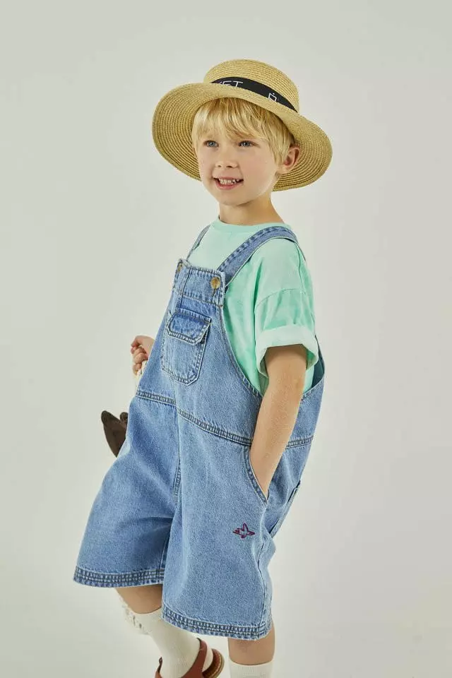a-Market - Korean Children Fashion - #littlefashionista - Bird Denim Overalls - 9