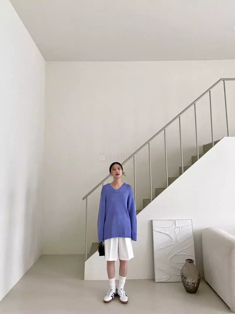3.Another - Korean Women Fashion - #momslook - V Knit Tee - 2