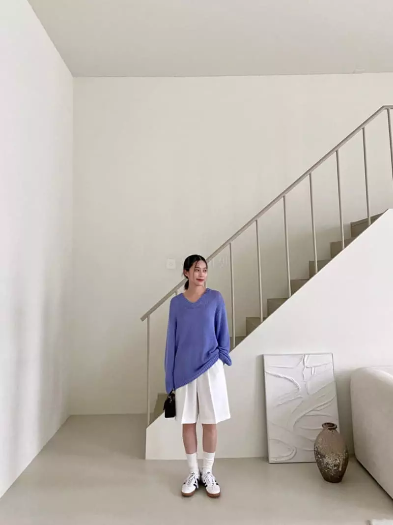 3.Another - Korean Women Fashion - #momslook - V Knit Tee - 6