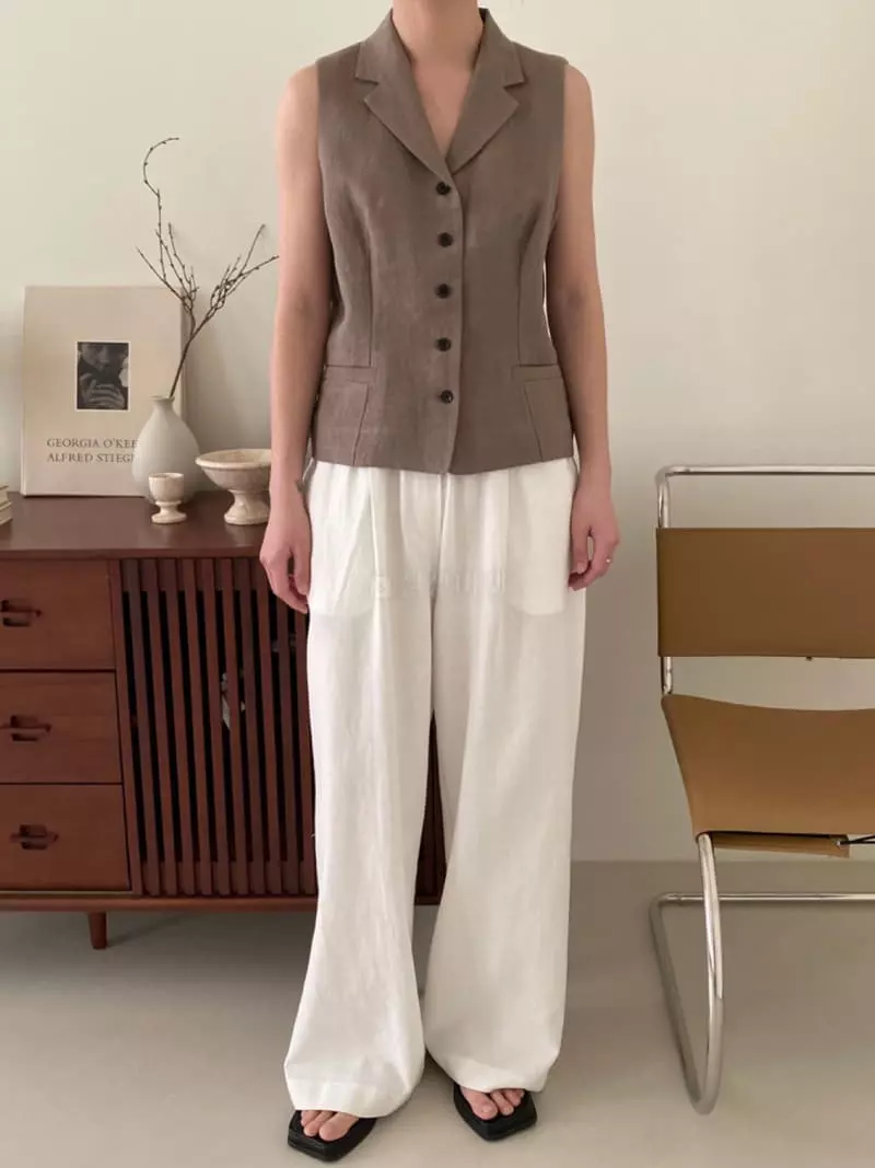3.Another - Korean Women Fashion - #momslook - Linen Vest