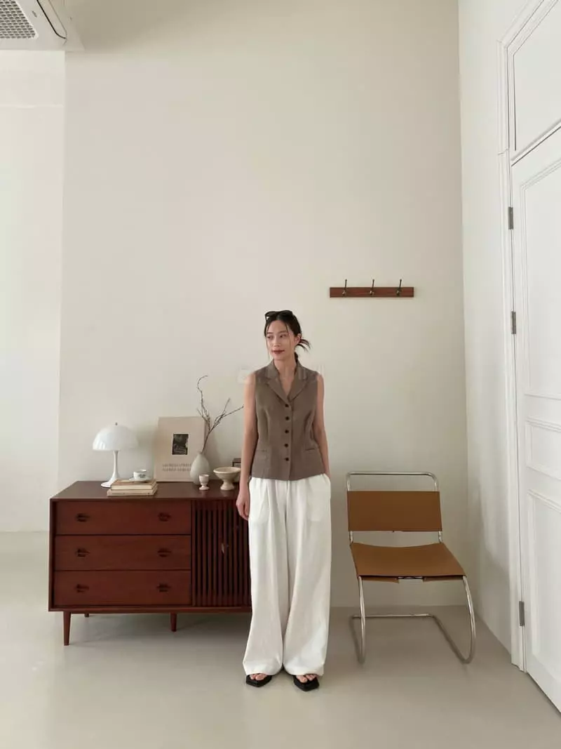 3.Another - Korean Women Fashion - #momslook - Linen Vest - 3