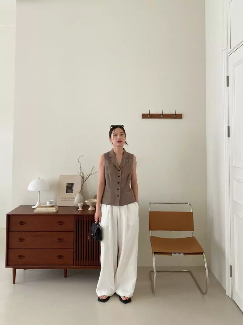 3.Another - Korean Women Fashion - #momslook - Linen Vest - 5