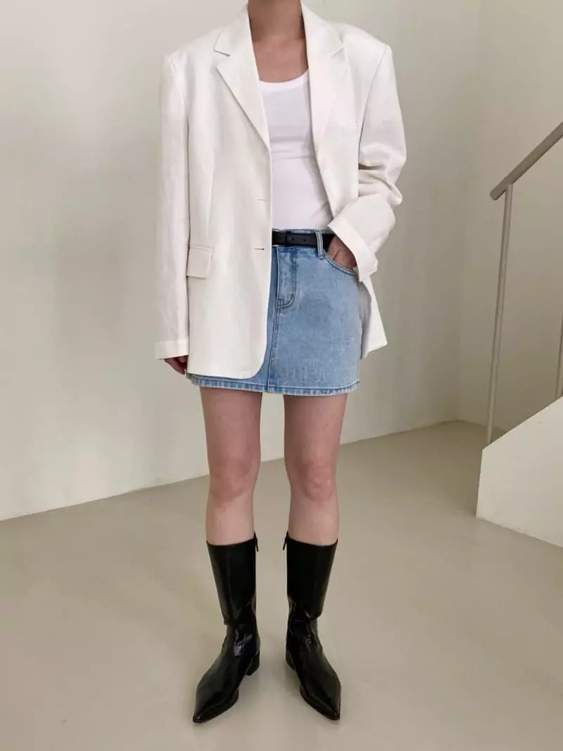 3.Another - Korean Women Fashion - #momslook - Low Denim Skirt - 2