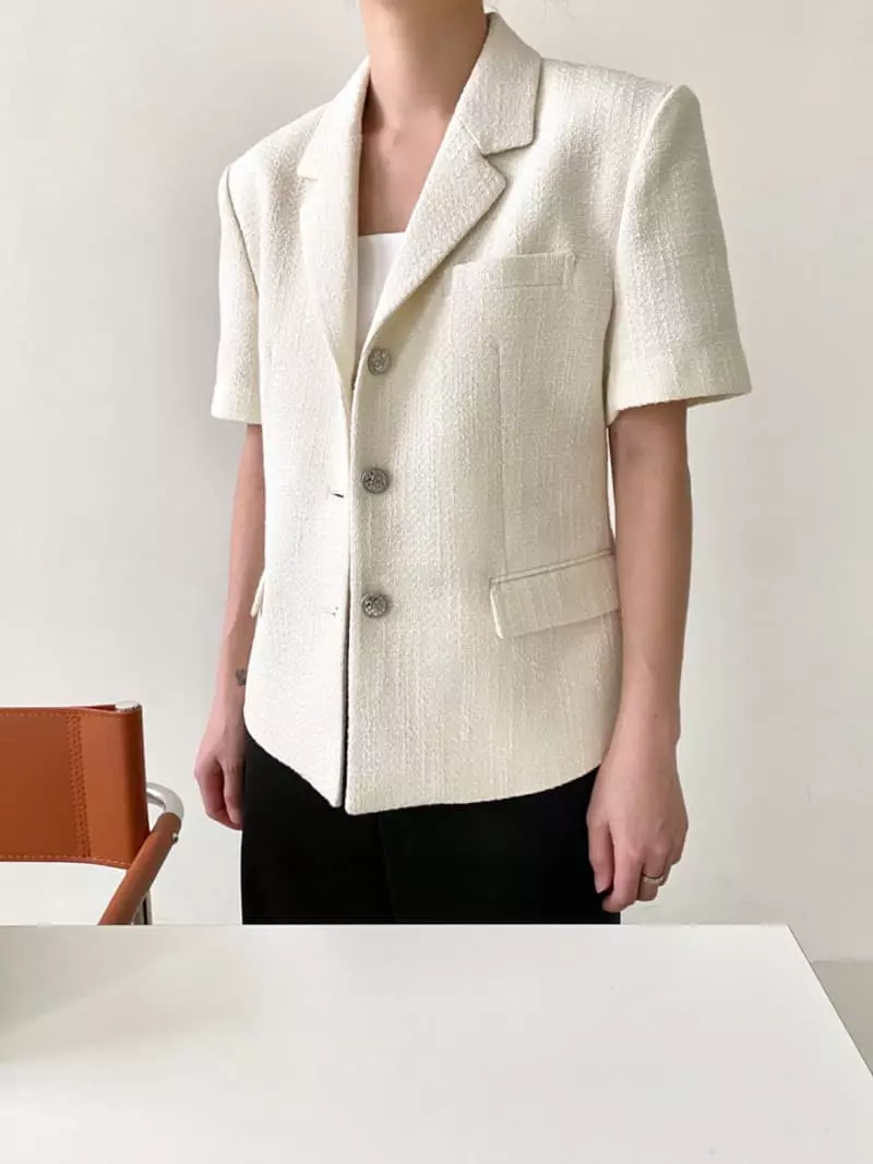 3.Another - Korean Women Fashion - #momslook - Line Twid Jacket - 3
