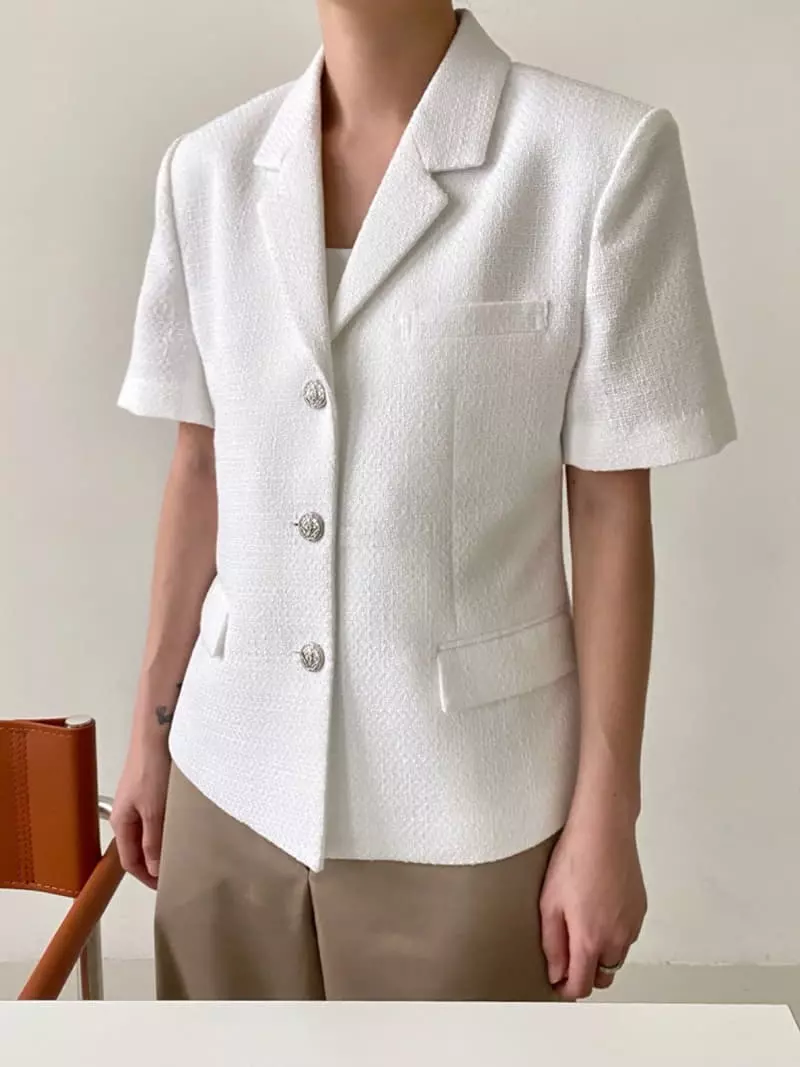 3.Another - Korean Women Fashion - #momslook - Line Twid Jacket - 5