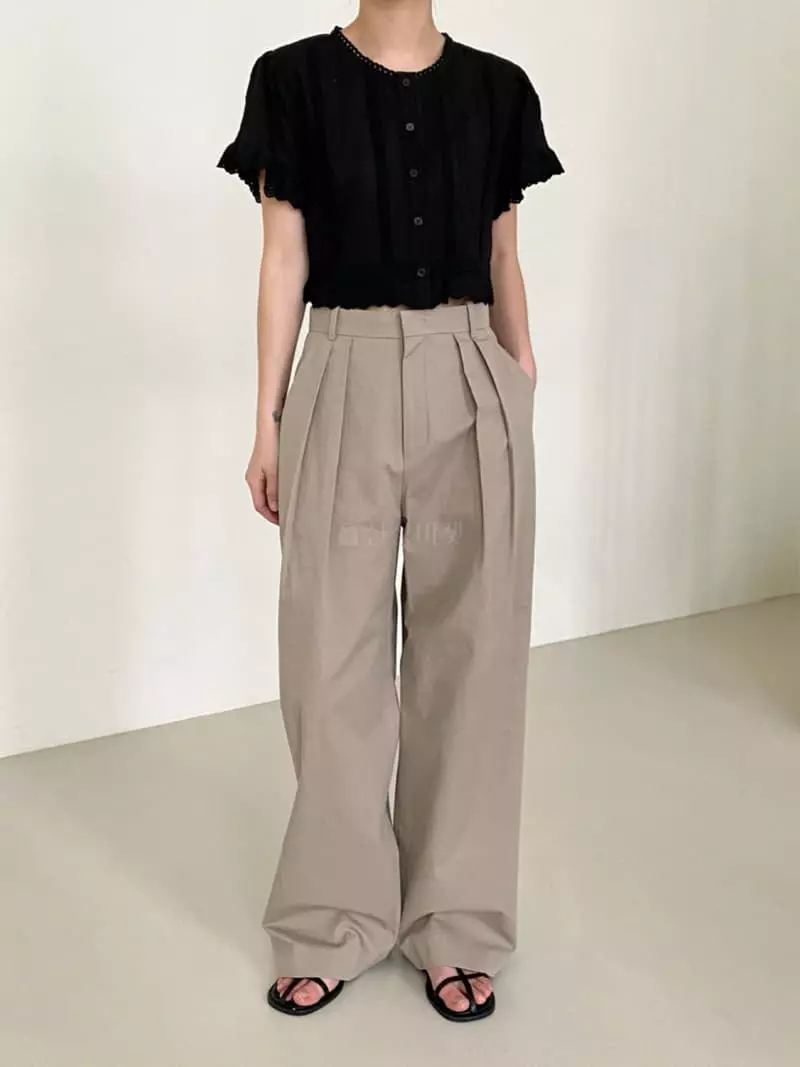 3.Another - Korean Women Fashion - #momslook - Crop Lace Bloue - 10