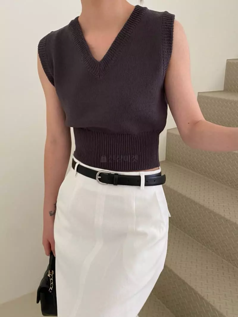 3.Another - Korean Women Fashion - #momslook - V Knit Tee - 10