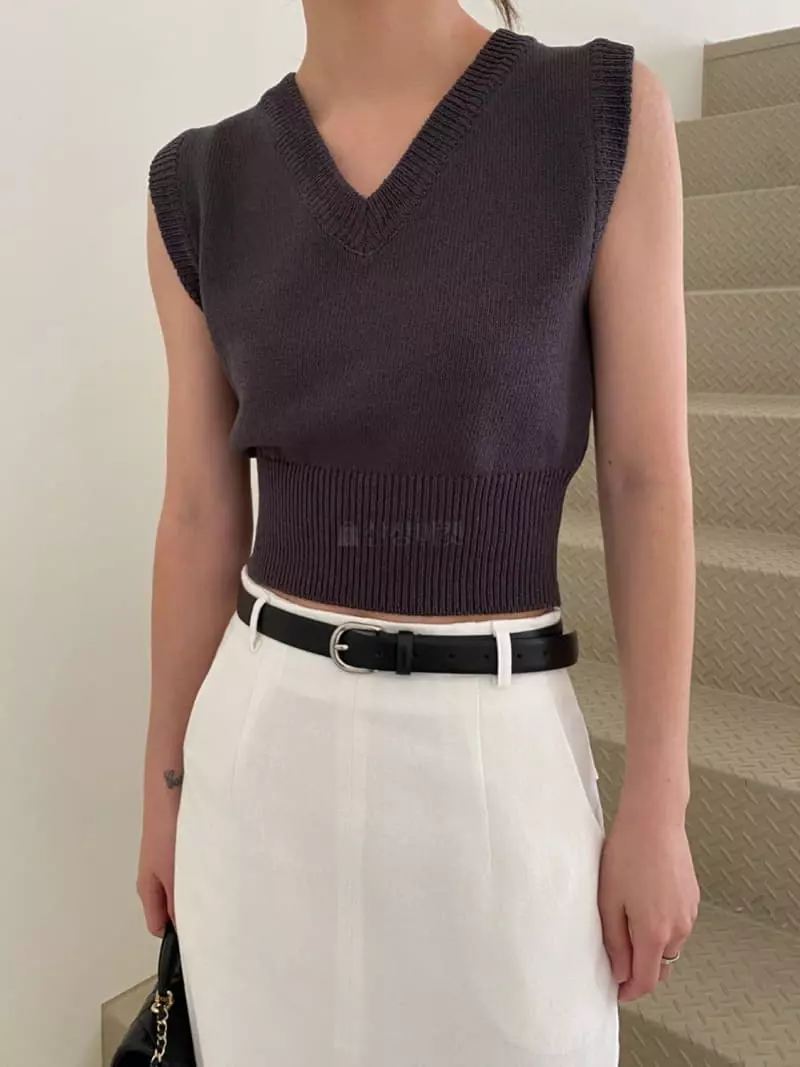 3.Another - Korean Women Fashion - #momslook - V Knit Tee - 12
