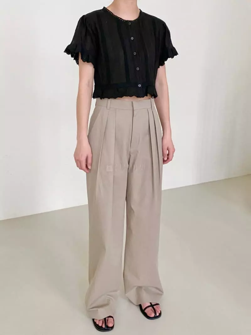 3.Another - Korean Women Fashion - #thatsdarling - Crop Lace Bloue - 8