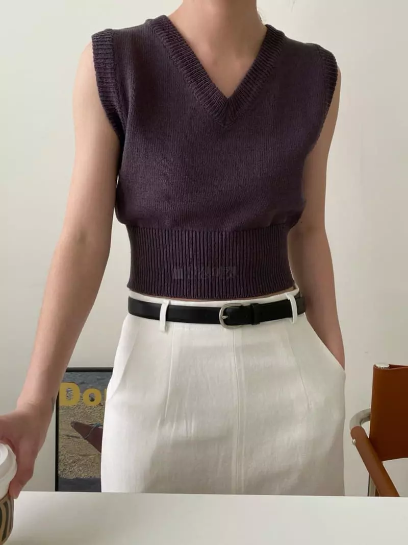 3.Another - Korean Women Fashion - #thatsdarling - V Knit Tee - 6