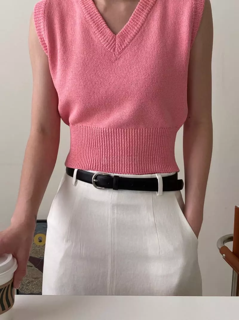 3.Another - Korean Women Fashion - #womensfashion - V Vest Knit Tee - 12
