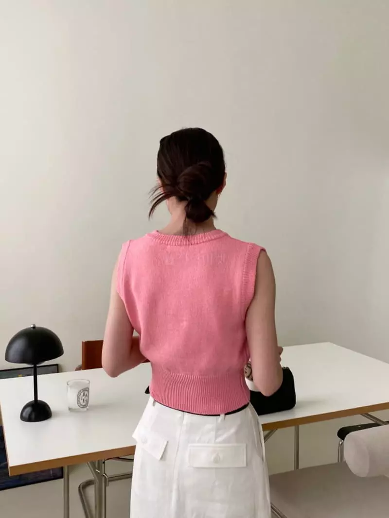 3.Another - Korean Women Fashion - #womensfashion - V Vest Knit Tee - 6