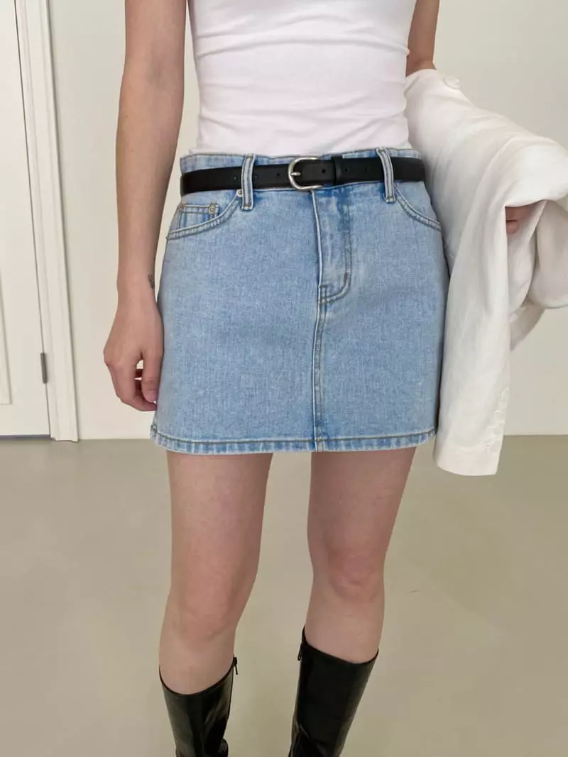 3.Another - Korean Women Fashion - #womensfashion - Low Denim Skirt - 5