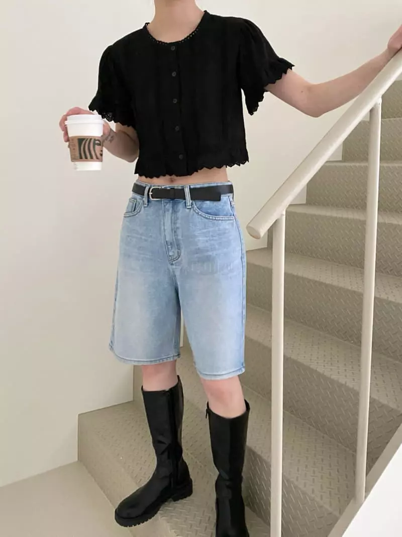 3.Another - Korean Women Fashion - #womensfashion - Denim Shorts