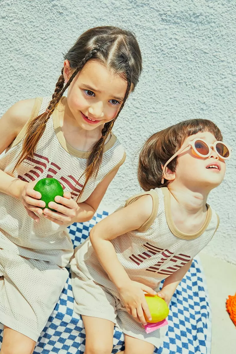 A-Market - Korean Children Fashion - #stylishchildhood - 712 Mesh Top Bottom Set - 4