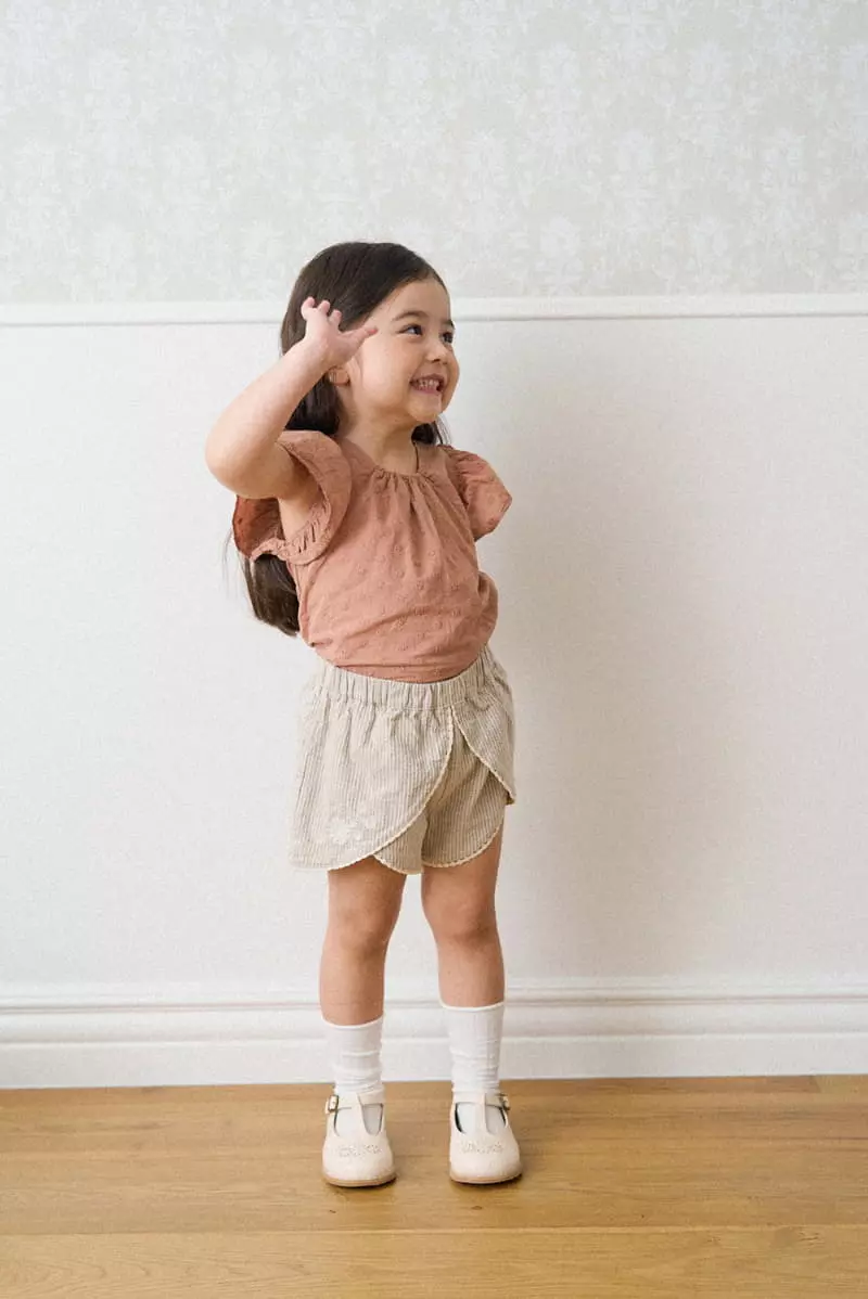 A-Market - Korean Children Fashion - #toddlerclothing - Lace Stripes Shorts - 8