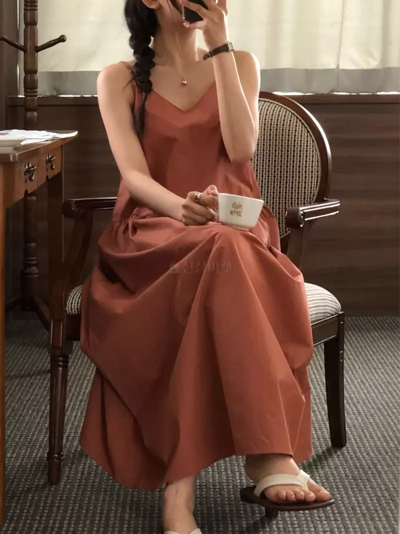 A Want - Korean Women Fashion - #momslook - Peace Sleeveless One-piece - 10