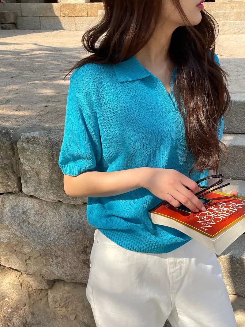 A Want - Korean Women Fashion - #momslook - Wiv Knit Tee - 6
