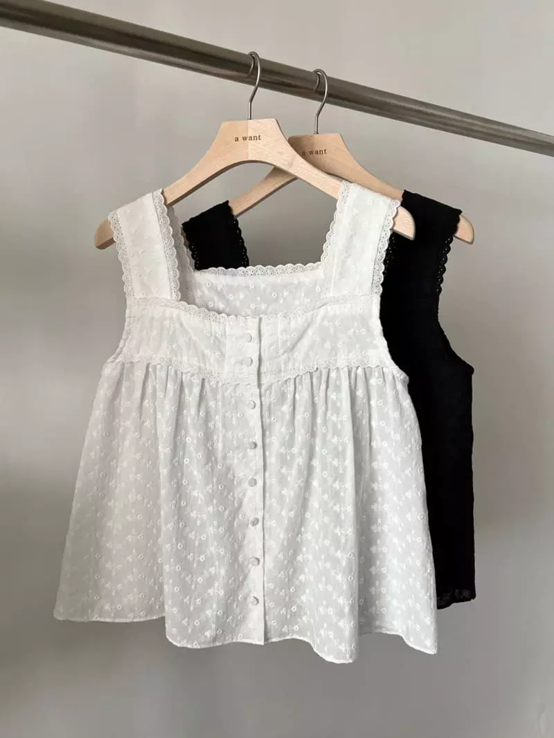A Want - Korean Women Fashion - #womensfashion - Solar Lace Sleevelss - 4